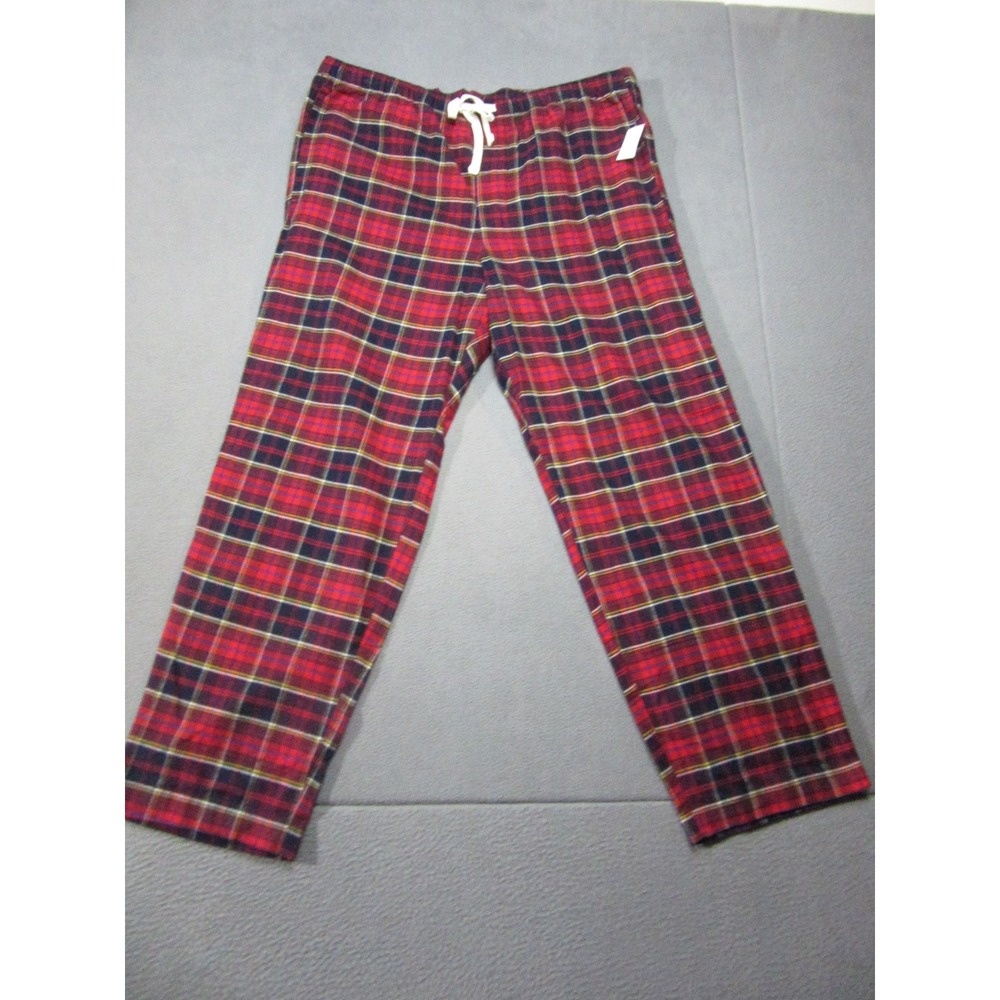 GAP Pajama Pants Mens XL Red New Plaid Flannel Drawstring Sleepwear Lounge
